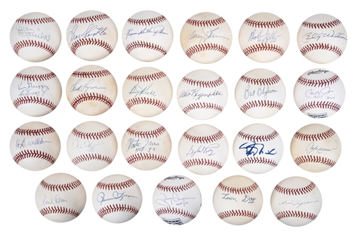 Lot of (23) Hall of Famers and Stars Signed Baseballs Including Leon Day, Tony Gwynn, and Cal Ripken Jr. (JSA Auction LOA)